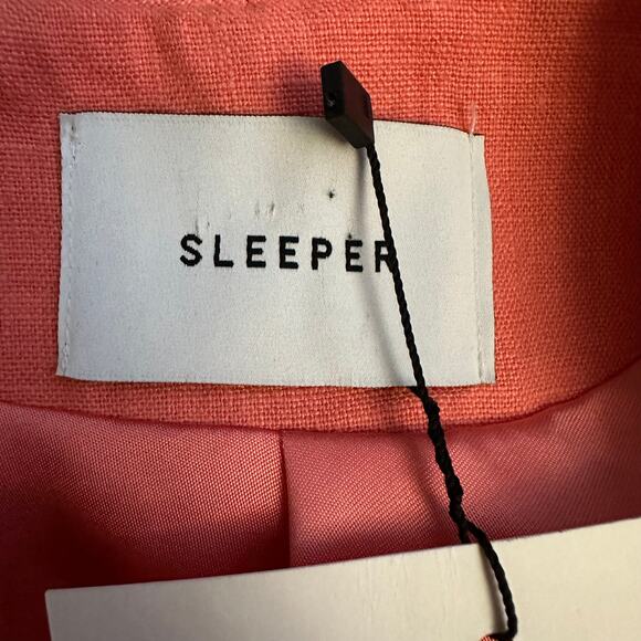 Sleeper Dynasty Linen Blazer Jacket Peach - Picture 14 of 15